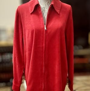Denim & Co.-Red Light Weight Top-Med